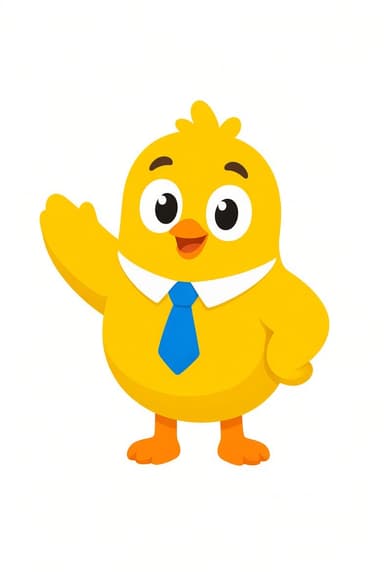 Reggie the yellow Pathfinder chicken pointing the way